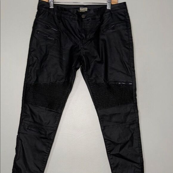 Black Biker Style Pants - Picture 1 of 14